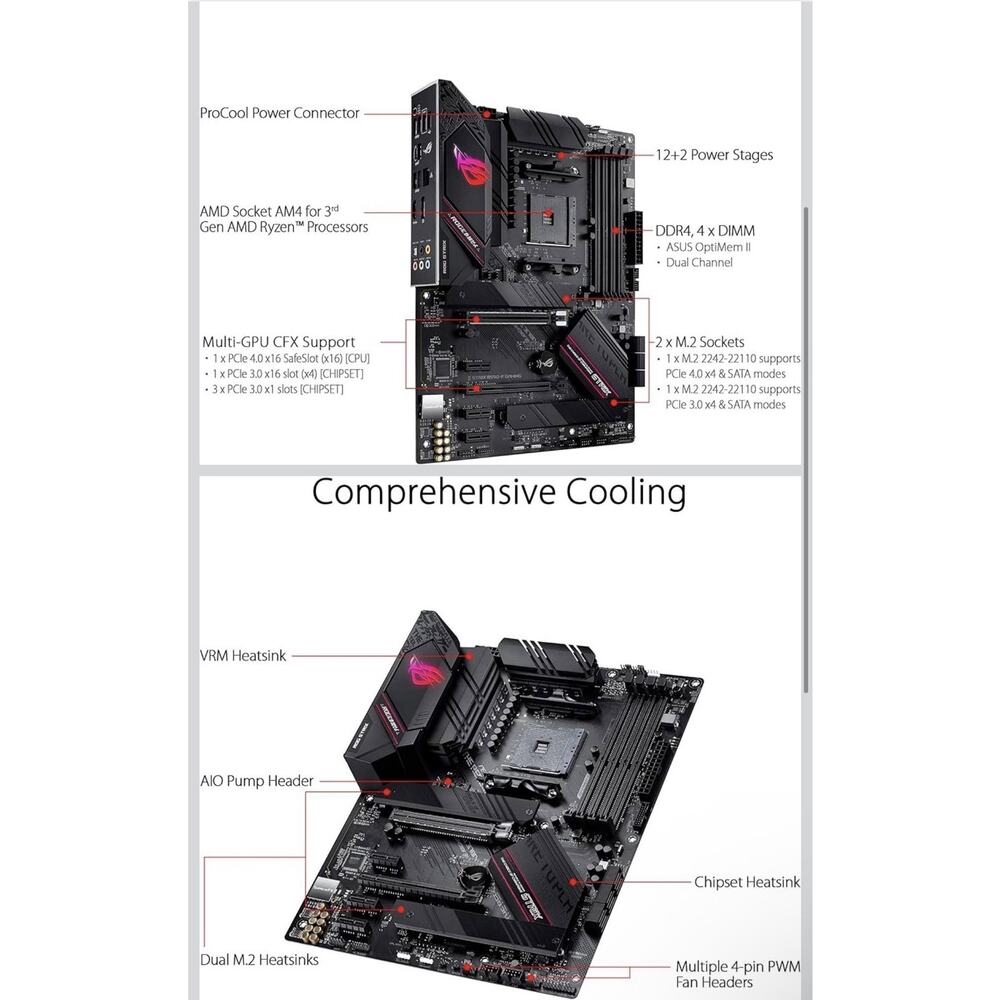 ASUS ROG Strix B550-F AMD AM4 ATX Gaming Motherboard - Picture 6 of 8